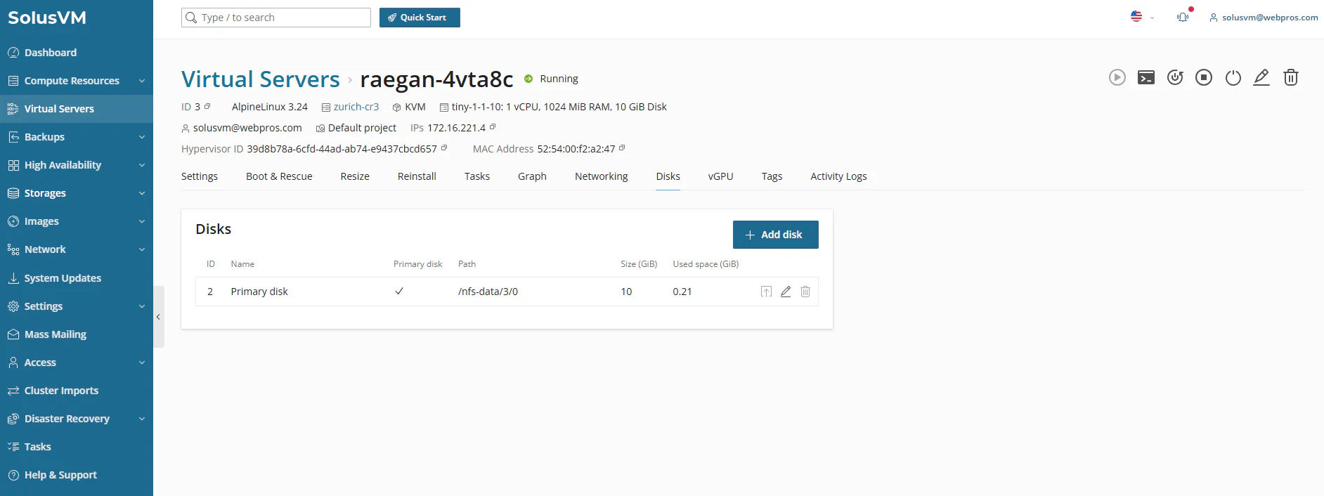 Additional disk tab interface