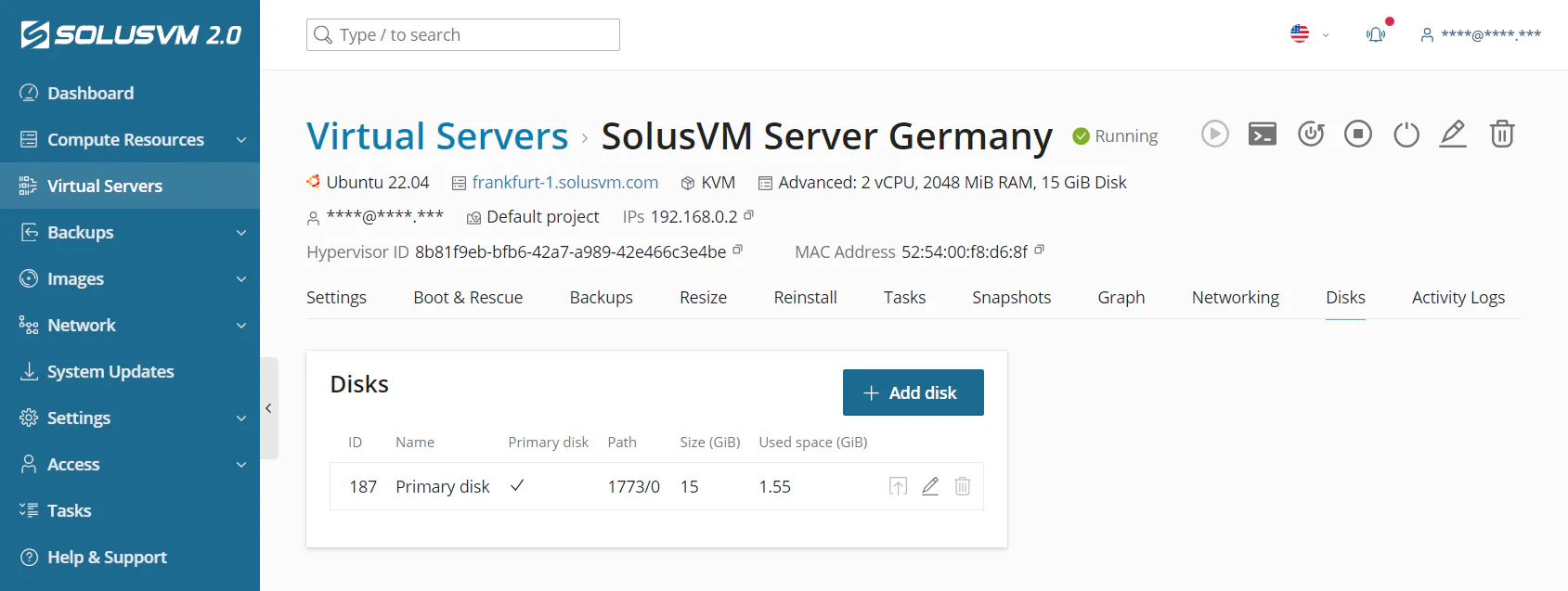 Additional disk tab interface