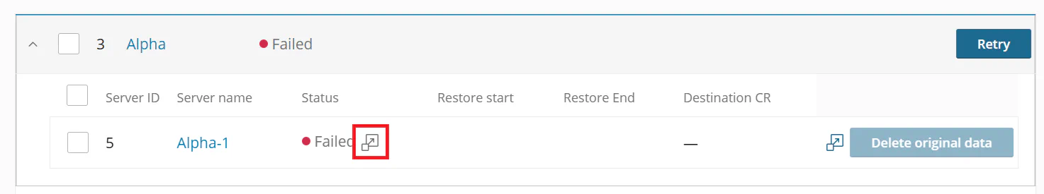 Disaster recovery failed