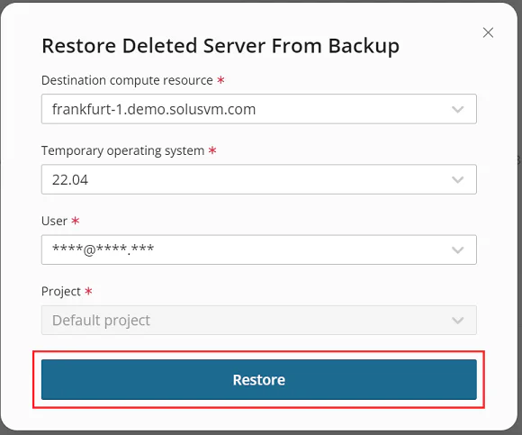 Restore deleted server configuration form