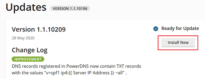 System Updates screen showing available updates ready to install