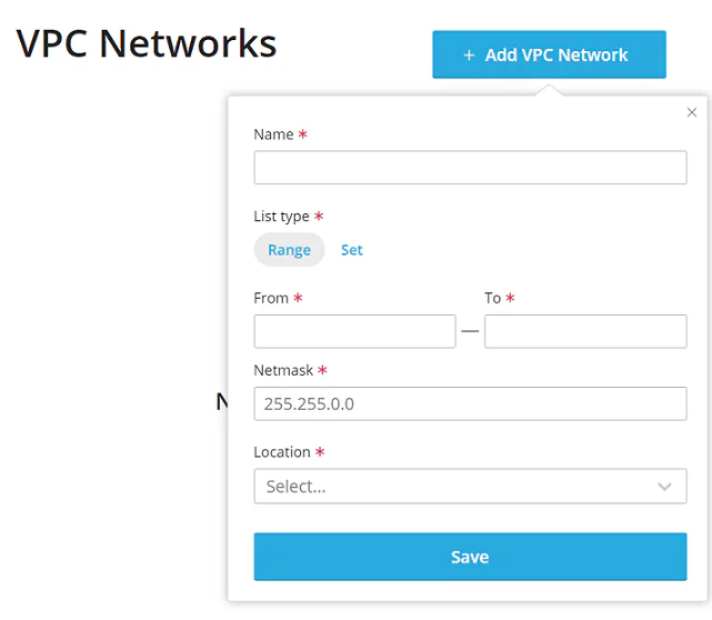 User role showing manage owned VPC networks permission enabled