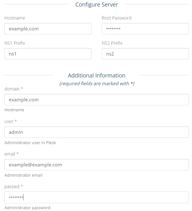 WHMCS shopping cart showing application custom fields
